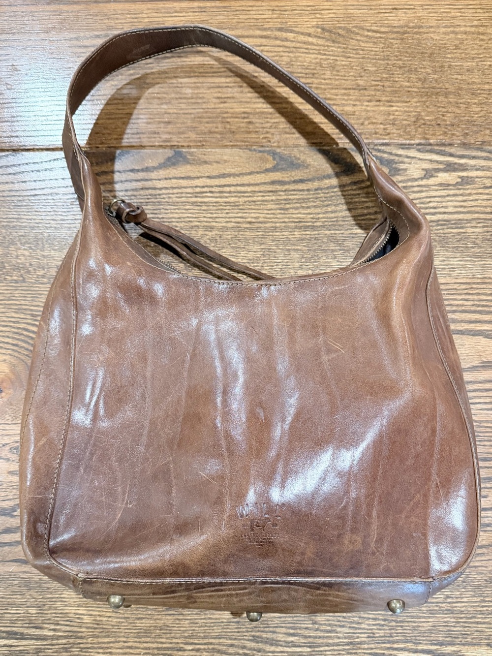 Will Leather Goods Brown Leather Shoulder Bag